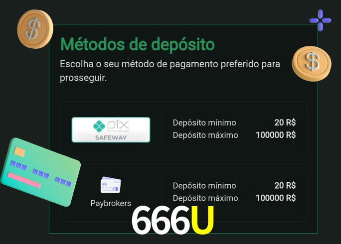O cassino 666U oferece uma grande variedade de métodos de pagamento